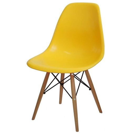 Cadeira Eames Wood Amarela PP OR Design 1102B lojasincor