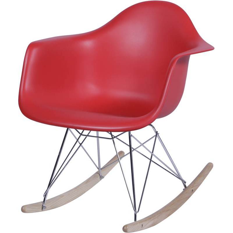Cadeira Eames Wood Balanço Vermelha com Braços OR Design 1122