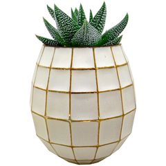 Vaso-de-Vidro-Branco-e-Dourado-Little-Squares-Pequeno-Urban
