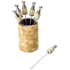 Conjunto-de-6-Palitos-para-Cocktail-de-Latao-com-Suporte-Gold-2102-Lyor