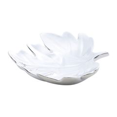 Centro-de-Mesa-em-Ceramica-Prata-14cm-Folha-Prestige