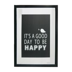Quadro-com-Moldura-Good-Day-Branco-e-Preto-Urban