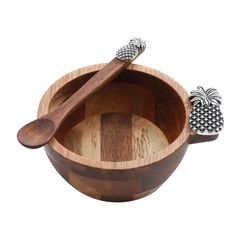 Tigela-e-Colher-de-Madeira-Abacaxi-Bon-Gourmet