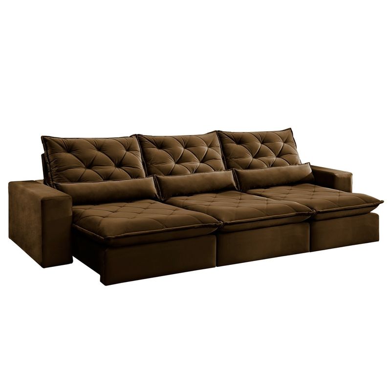 Sofa Retratil E Reclinavel 5 Lugares Marrom 3 50m Jaipur Lojas Incor