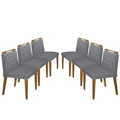 Kit-6-Cadeiras-de-Jantar-Estofada-Cinza-em-Veludo-Birlik