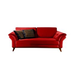 Sofa-2-Lugares-Vermelho-em-Veludo-174m-Lilac