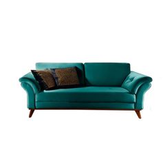 Sofa-2-Lugares-Azul-Esmeralda-em-Veludo-174m-Lilac