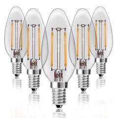 Kit-5-Lampadas-Vela-Filamento-LED-Clara-VL-35-E-14-2W-Branca-Quente-127V-Toplux