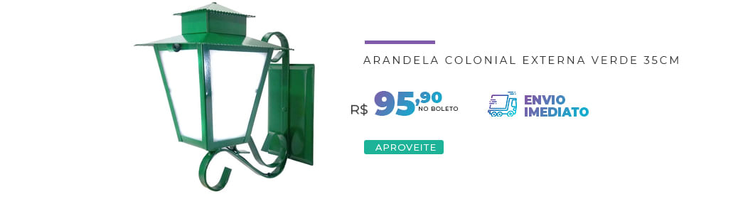 Arandela Colonial Externa Verde